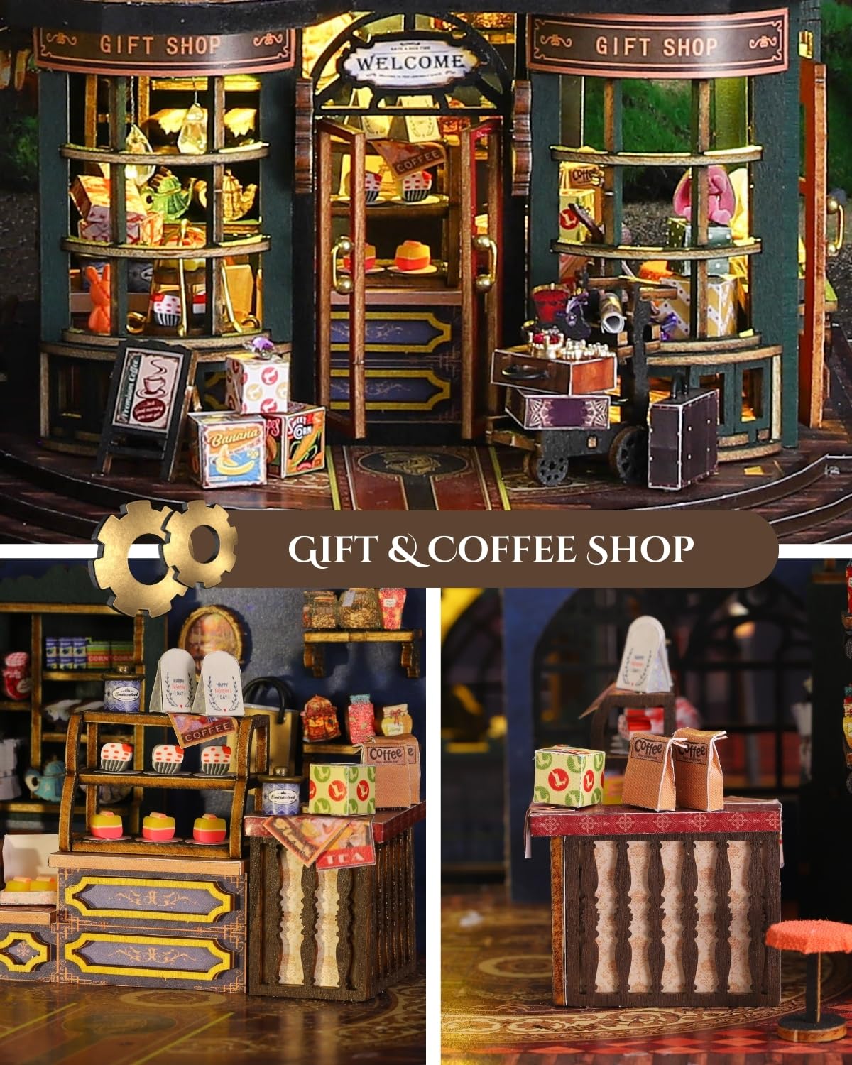 Amazon.co.jp: Merrifete スチームパンク トレイン ステーション DIY
